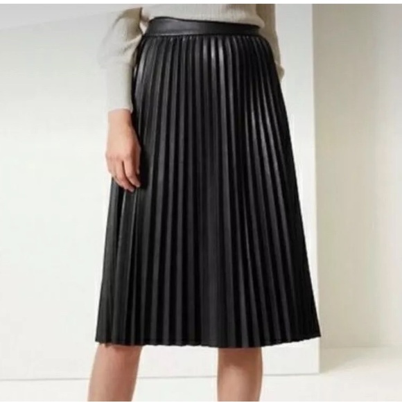AKIRA Dresses & Skirts - Monteau faux leather pleaded skirt